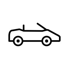 convertible car conveyance transport vehicle line style icon