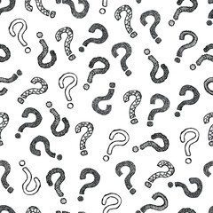 Question mark seamless outline pattern grunge background