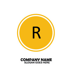 R Initial logo template vector