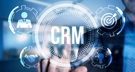 Internet, business, Technology and network concept.CRM Customer Relationship Management.