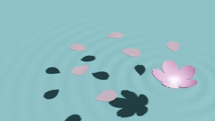 桜と漂う花びら　テンプレ