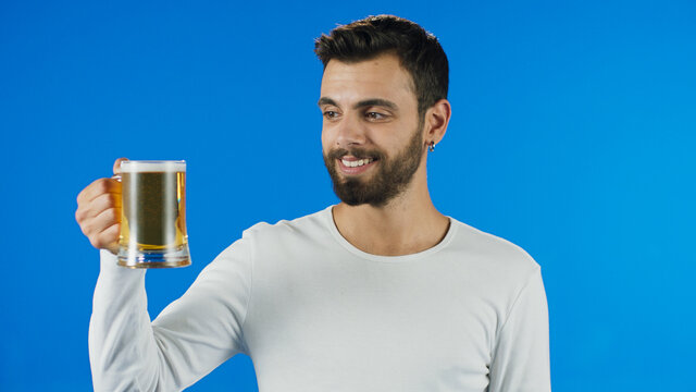 man drinking beer