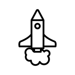 rocket conveyance transport vehicle line style icon