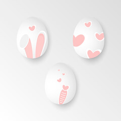 easter eggs collection, cute design of easter eggs vector illustration