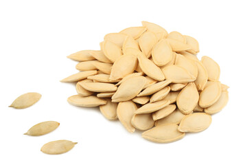 Pumpkin seeds isolated on white.