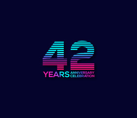 42 Year Anniversary Day background Concept