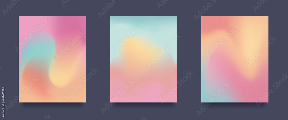 Poster Fluid Gradient abstract Background. Vector Patterns Set. Vector illustration
