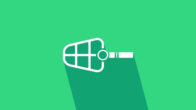 White Dog muzzle icon isolated on green background. 4K Video motion graphic animation.