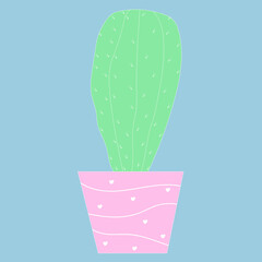 Cactus in the Scandinavian style isolated on the background. Vector illustration.