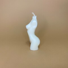 molded soy wax candle female torso

