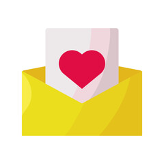 heart love in envelope valentines day icon