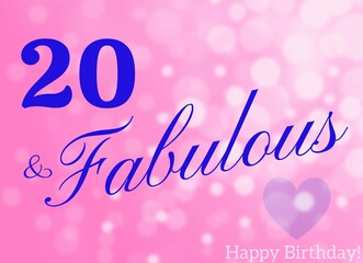 20th birthday card wishes illustration