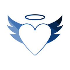 Valentine Heart With Wings And Halo Icon