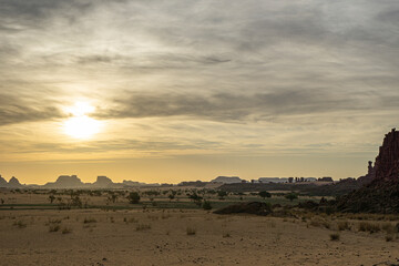 Early morning light drapes the eroded desert formation, The Ennedi Plateau, Chad, Africa