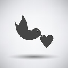 Dove With Heart Icon