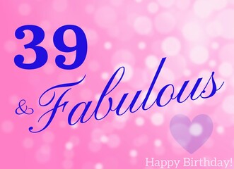 39th birthday card wishes illustration