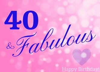 40th birthday card wishes illustration