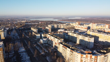 a city with a view of the road and streets.