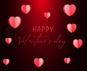 Happy valentine's day.3d hearts symbol.holiday romantic.