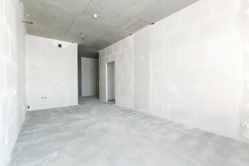 Obraz premium interior of the apartment without decoration in gray colors