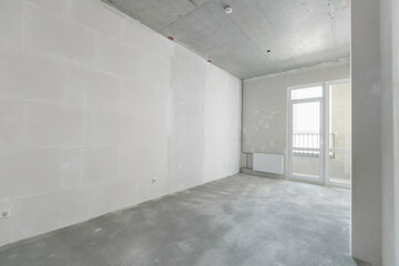 Obraz premium interior of the apartment without decoration in gray colors