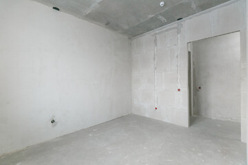 interior of the apartment without decoration in gray colors