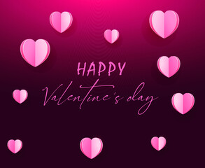 Happy valentine's day.3d hearts symbol.holiday romantic.