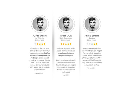 Testimonials Review Section Layout