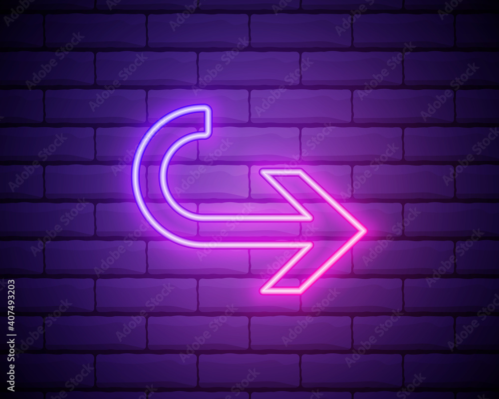 Poster arrow neon icon. simple thin line, outline vector of arrow icons for ui and ux, website or mobile ap