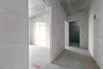 interior of the apartment without decoration in gray colors
