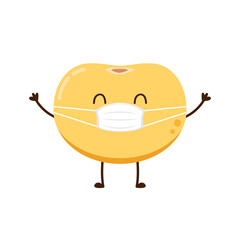 Soybean vector. Soybean character design. Face mask vector.