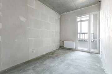 Obraz premium interior of the apartment without decoration in gray colors