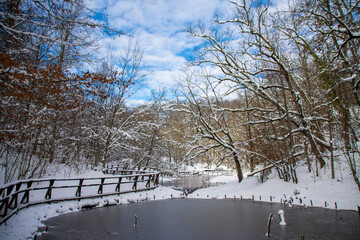 Landscape with Alunis lake in Sovata resort - Romania
