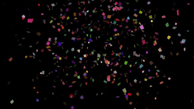Carnival, with cannon fire of colored confetti, alpha channel