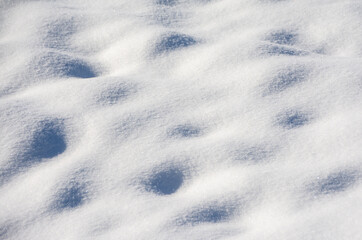 snow dunes with selective focus