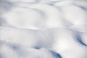 snow dunes with selective focus