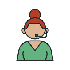 profession receptionist worker avatar fill style icon