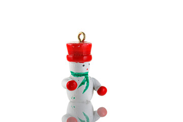 beautiful wooden Christmas toys on a white background