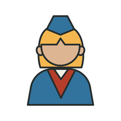Obraz premium profession stewardess worker avatar fill style icon