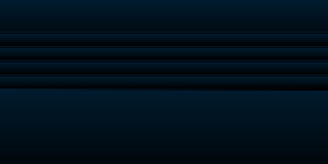 Abstract dark blue gradient background, waves and folds. 3D illustration.