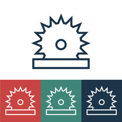 Linear vector icon with circular saw