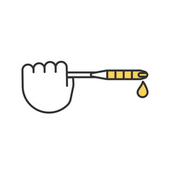 Fluids check RGB color icon. Wrench instrument to repair car engine. Essential fluids inspection. Mechanic fix. Garage service. Power steering fluid checking. Isolated vector illustration