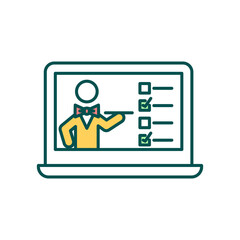 Online food order from menu RGB color icon. Pizzeria express delivery. Catering, retail service. Fast food catalog. Takeout offer. Takeaway proposition. Isolated vector illustration