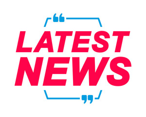 Latest News labels. Speech bubbles and marketing sticker.