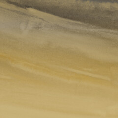 Gold ink and watercolor texture on white paper background. Gradient paint strokes and decalcomania effect. Hand-painted gouache abstract image. Mess on the canvas.