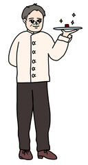 チョコレートと人気男性ショコラティエ　全身
