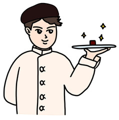 チョコレートと若い男性ショコラティエ　見習い　修行
