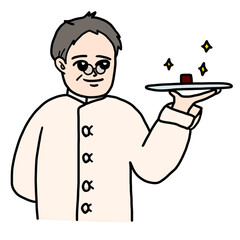 チョコレートと有名男性ショコラティエ　
