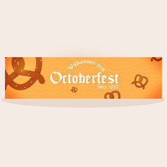 Isolated octoberfest pretzels banner