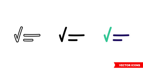 Choice icon of 3 types color, black and white, outline. Isolated vector sign symbol.